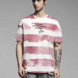 Jack & Jones Red Cotton Loose Fit Striped T-Shirt-picture-28