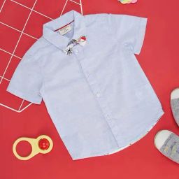 Pantaloons Baby Blue Cotton Regular Fit Shirt-image-21