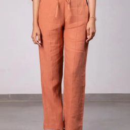 Zebein India Sand Brown Viva La Frida Alan Linen Tucks Pants-picture-6