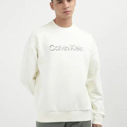 Calvin Klein Off White Cotton Comfort Fit Sweatshirt-image-59