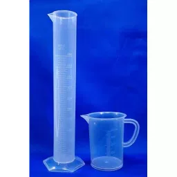 GENERIC 500 ml Polypropylene Transparent Measuring Cylinder Graduated & Jug, 500MLcylndr&jug (Set of 2)-0