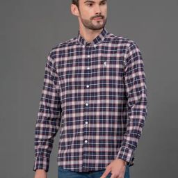 Red Tape Dark Navy Regular Fit Checks Shirt-image-73