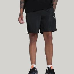 Puma Black Regular Fit Colour Block Sports Shorts-image-62