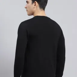 Monte Carlo Black Wool Blend Regular Fit Solid Pullover image 2