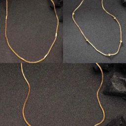 NVR Gold-Plated Minimal Chain for Women Set of 3-6