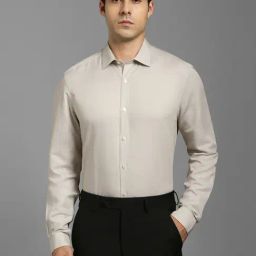 Louis Philippe Grey Cotton Regular Fit Shirt-image-26