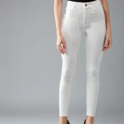 DOLCE CRUDO White Skinny Fit High Rise Stretchable Jeans-image-87