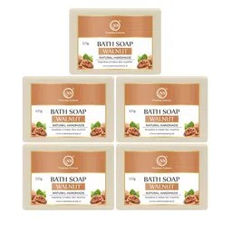 Nuerma Science Set Of 5 Natural Walnut Bath Soap - 125g Each-1