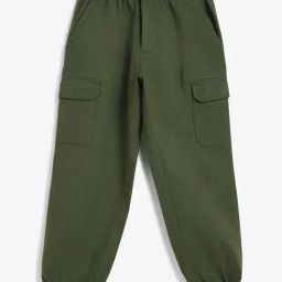 Campana Kids Military Green Regular Fit Full Sleeves Trouser-image-4