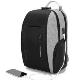 Kenneth Cole 20 Black & Grey Medium Laptop Backpack-image-31