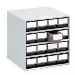 Treston 16 Drawer Storage Unit Plastic 395 x400 x400 mm Grey, 1640-3-image-90
