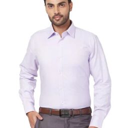 Raymond Violet Cotton Contemporary Fit Shirt-image-79