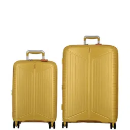 Jump Evae Yellow 8 Wheels Large Hard Cabin Trolley Bag Set of 2-image-3