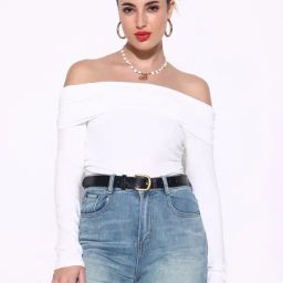 Showoff White Cotton Regular Fit Top-image-90