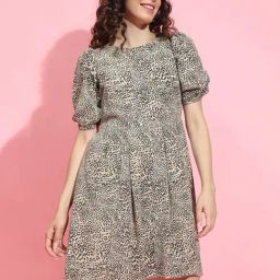 Oxolloxo Multicolor Cotton Printed A Line Dress-image-90