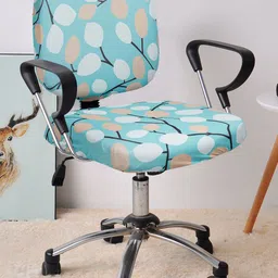 Cortina Set Of 8 Turquoise Blue & White Floral Chair Covers-24