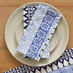 House This Alankaar Blue Cotton Napkins - Set of 2-image-54