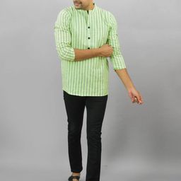 Anouk Rustic Men Striped Daily Cotton Straight Short Kurta-picture-22