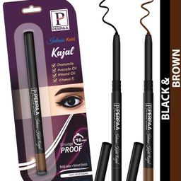 PERPAA Intense Set Of 2 Kohl Kajal Pencil - 0.35g Each - Black-Brown-16