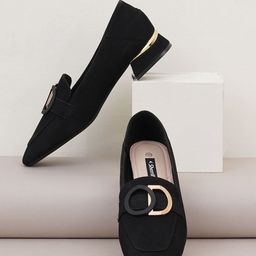 Sherrif Shoes Women Embellished Round Toe PU Block Pumps-57