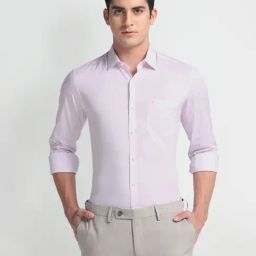 Arrow Purple Cotton Slim Fit Printed Shirt-image-29