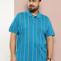 Sztori Plus Size Printed Polo Collar Pure Cotton T-shirt-picture-34