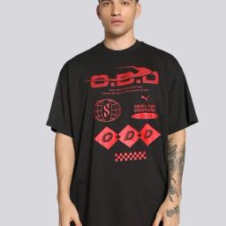 Puma Black Relaxed Fit Printed Sports T-Shirt-image-39