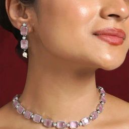 Teejh Silver Noir Pink Elegant Set-2