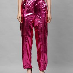 Athena Women Pink Solid Regular Trousers-image-56
