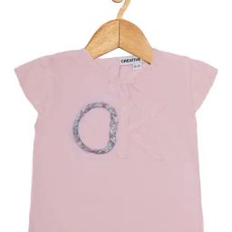 Creative Kid's Girls Pink Cotton Printed Top-image-95