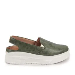 Fausto Women's Olive Sling Back Wedges-image-84