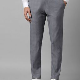 Louis Philippe Ath.Work Men Printed Tapered Fit Low-Rise Trousers-image-73