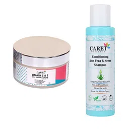 CARET ORGANIC Vitamin C & E Daily Radiance Cream 50 g & Conditioning Aloe Vera Shampoo-24