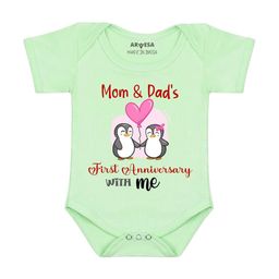 Arvesa Mom & Dad Anniversary With Me Printed Bodusuit-image-85