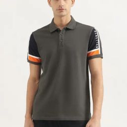 United Colors Of Benetton Grey Pure Cotton Relaxed Fit Polo T-Shirt-image-77