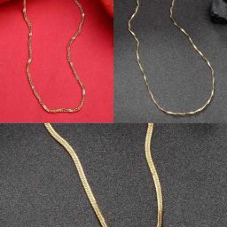 NVR Gold-Plated Minimal Chain for Women Set of 3-81
