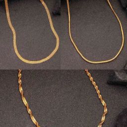 NVR Gold-Plated Minimal Chain for Women Set of 3-16
