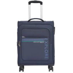United Colors of Benetton Garret Navy Printed Soft Cabin Trolley Bag -58 Cms-image-25