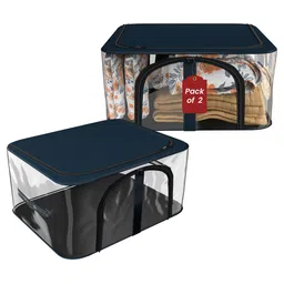 Kuber Industries Navy Blue Set of 2 Regular Drawer Organiser Organisers-16