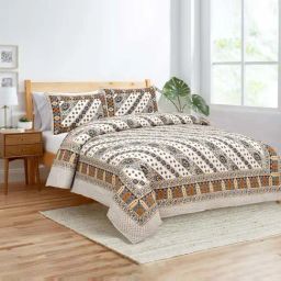 JaipurFabric Grey 180 TC 100% Cotton Lienage Double Bedsheet with 2 Pillow Covers-image-5