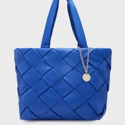 Caprese Faux Leather Blue Women Handbag-26