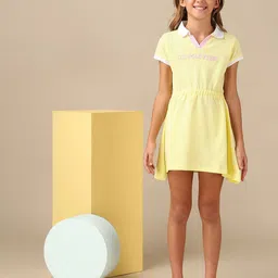 U.S. Polo Assn. Kids Girl's Brand Logo Printed Fit and Flare Mini Dress-image-66