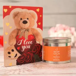 Archies Orange & Silver-Toned Valentine Love Special Candle With Card-image-10