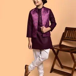 PRINTCULTR Boys Mandarin Collar Kurta with Churidar-56