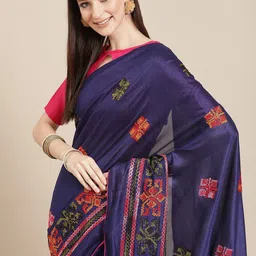 DIVASTRI Embellished Embroidered Poly Georgette Saree-picture-10