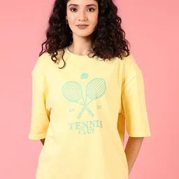 LIMEROAD Women Printed Raw Edge T-shirt-image-91