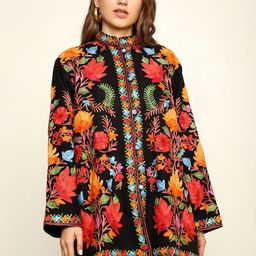 CRAFTBAZAR Women Floral Acrylic Tailored Jacket with Embroidered-image-73