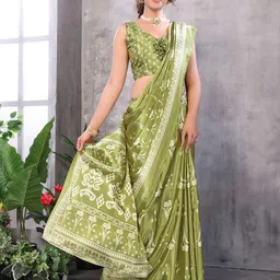 Lookmark Floral Printed Designer Tussar Silk Saree-11