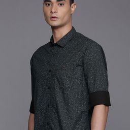 Louis Philippe Jeans Pure Cotton Slim Fit Typography Printed Casual Shirt-image-59