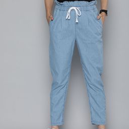 Flying Machine Women Blue Jogger High-Rise Pure Cotton Jeans-image-69